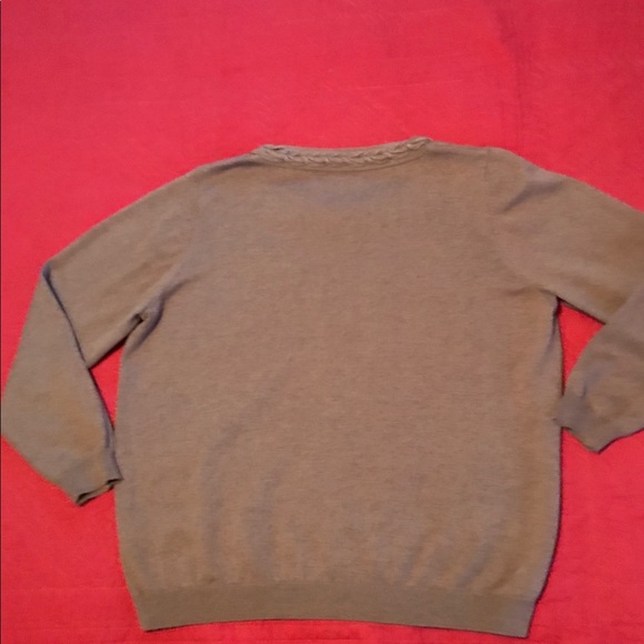 Alfred Dunner Flower Beaded Long Sleeve Sweater - Picture 2 of 8